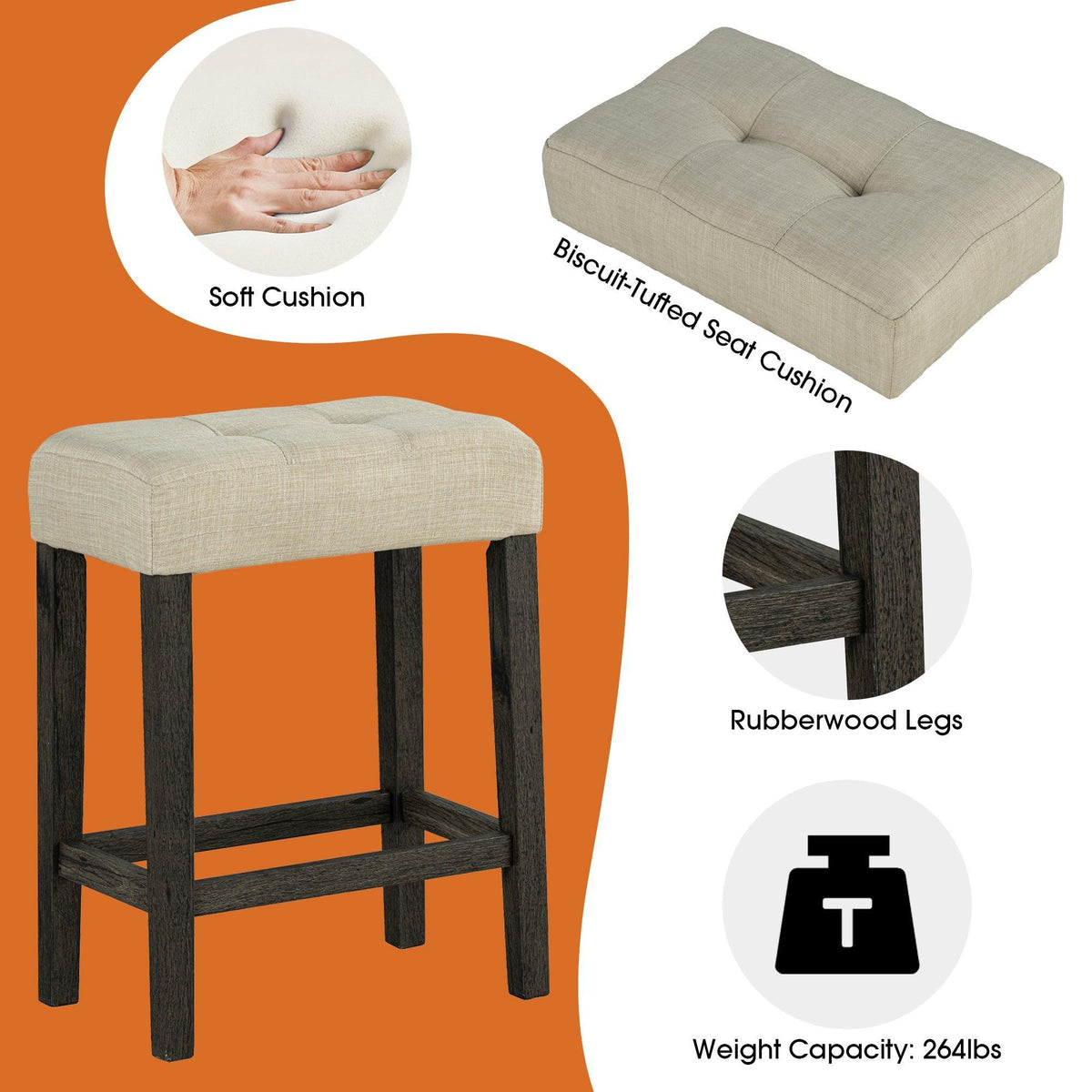 59" Rustic Dining&Bar Table Set with 3 Stools for Apartment, USB-A & USB-C Charging Ports