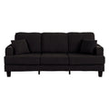 Black 3 Piece Set Comfy Sofa Couch 3-Seater & Loveseat Sofa with Storage Ottoman for Living Room with USB, Side Pockets, Pillows included