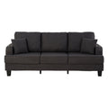 Dark Gray 3-Piece Sofa Set with Storage Ottoman & USB Charging