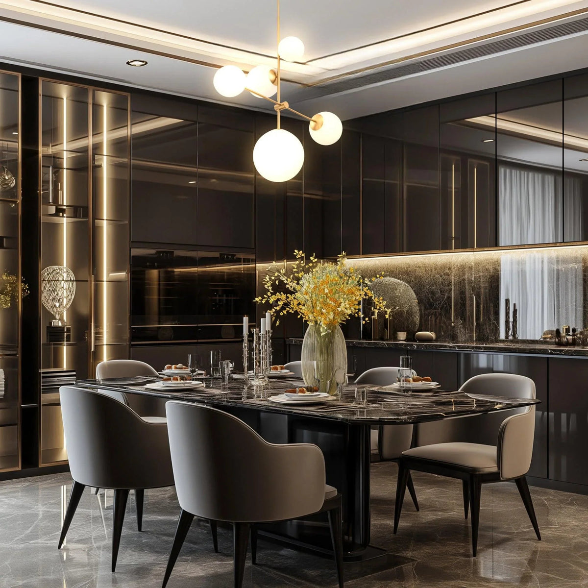 Spark Modern Gold 5 Light Dimmable Chandelier