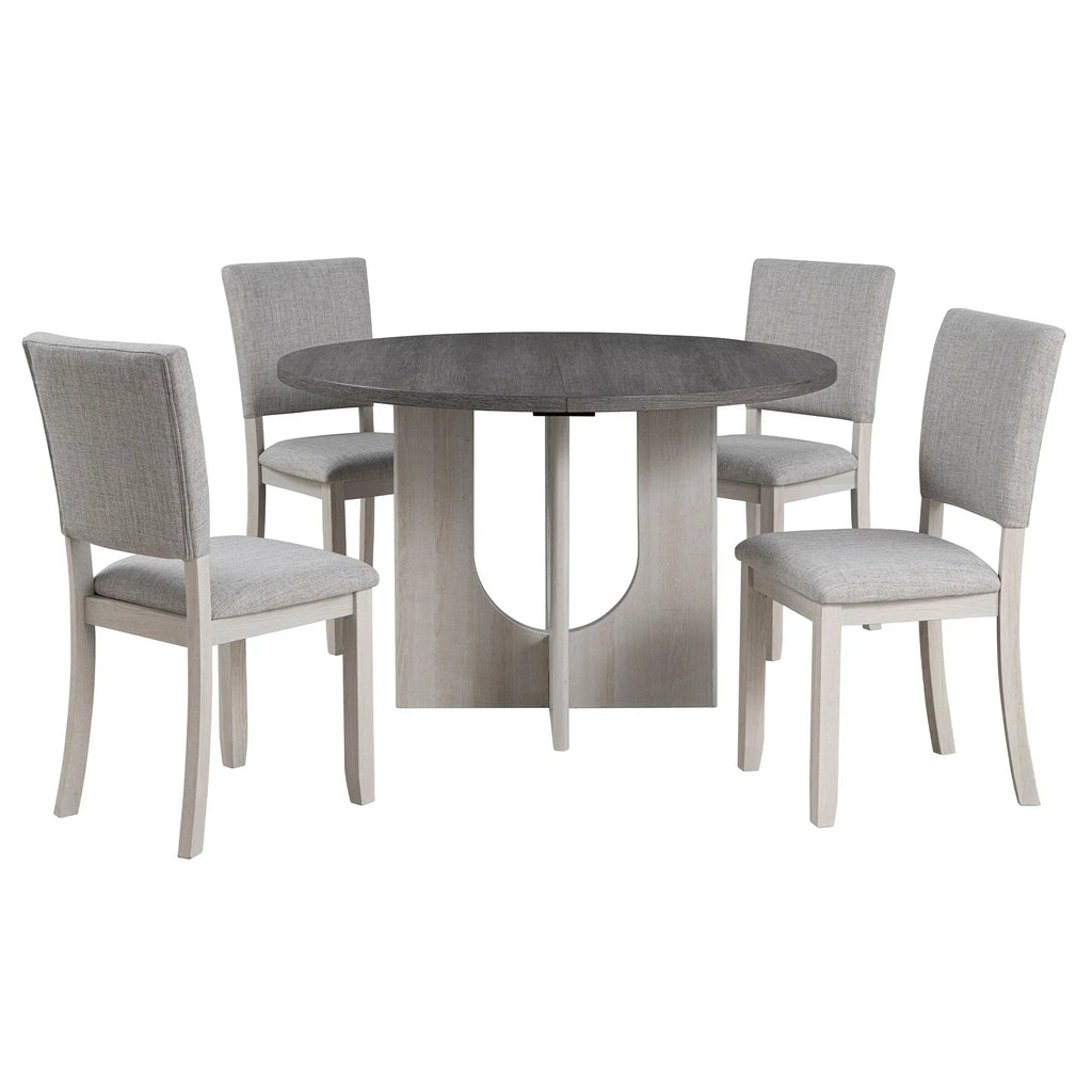 Oberto 47.3" Round Dining Table with Four Side Chairs