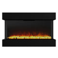 Black Insert or Wall-Mount Electric 3-Color Flame with LED Light Fireplace