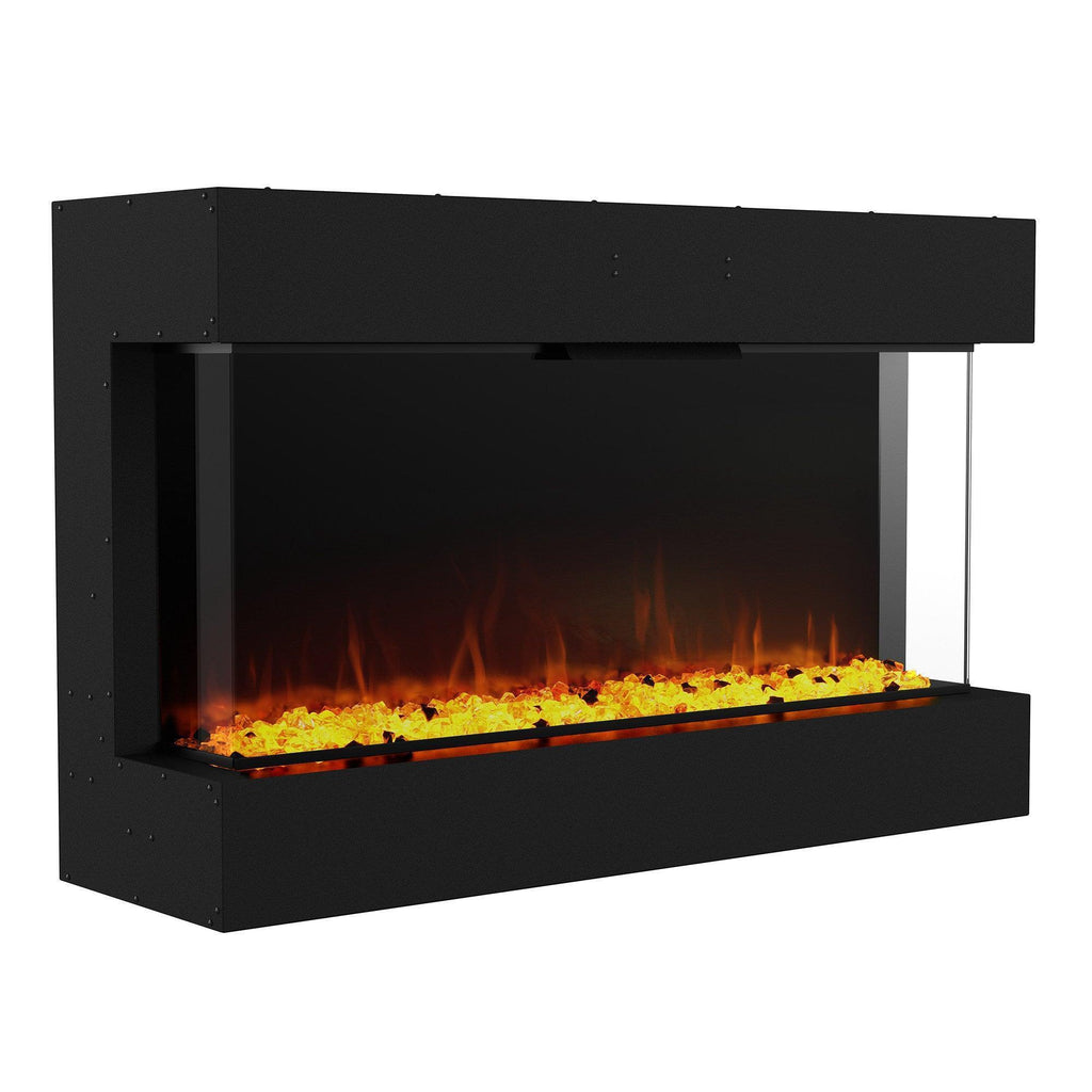 Black Insert or Wall-Mount Electric 3-Color Flame with LED Light Fireplace
