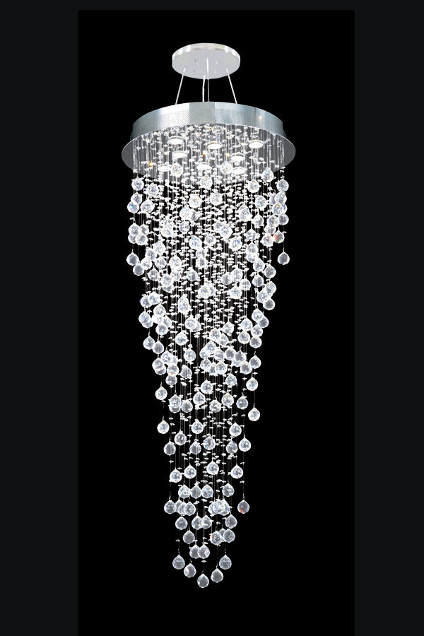 James R. Moder Crystal Rain Collection 8-Light Crystal Chandelier — Silver, 24in — Castelune Home