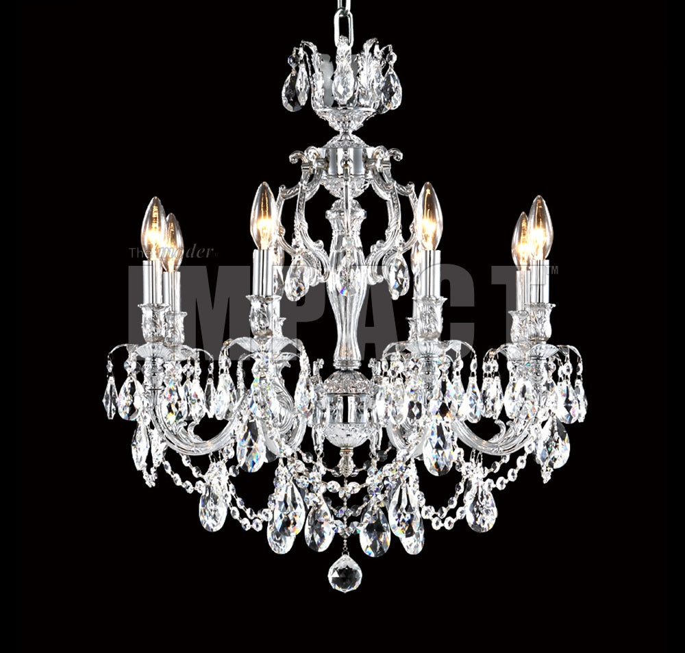 James R. Moder Brindisi Collection 8-Light Crystal Chandelier — Silver, 23in — Castelune Home