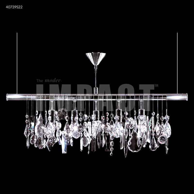 James R. Moder Contemporary Collection 5-Light Crystal Chandelier — Silver, 38in — Castelune Home