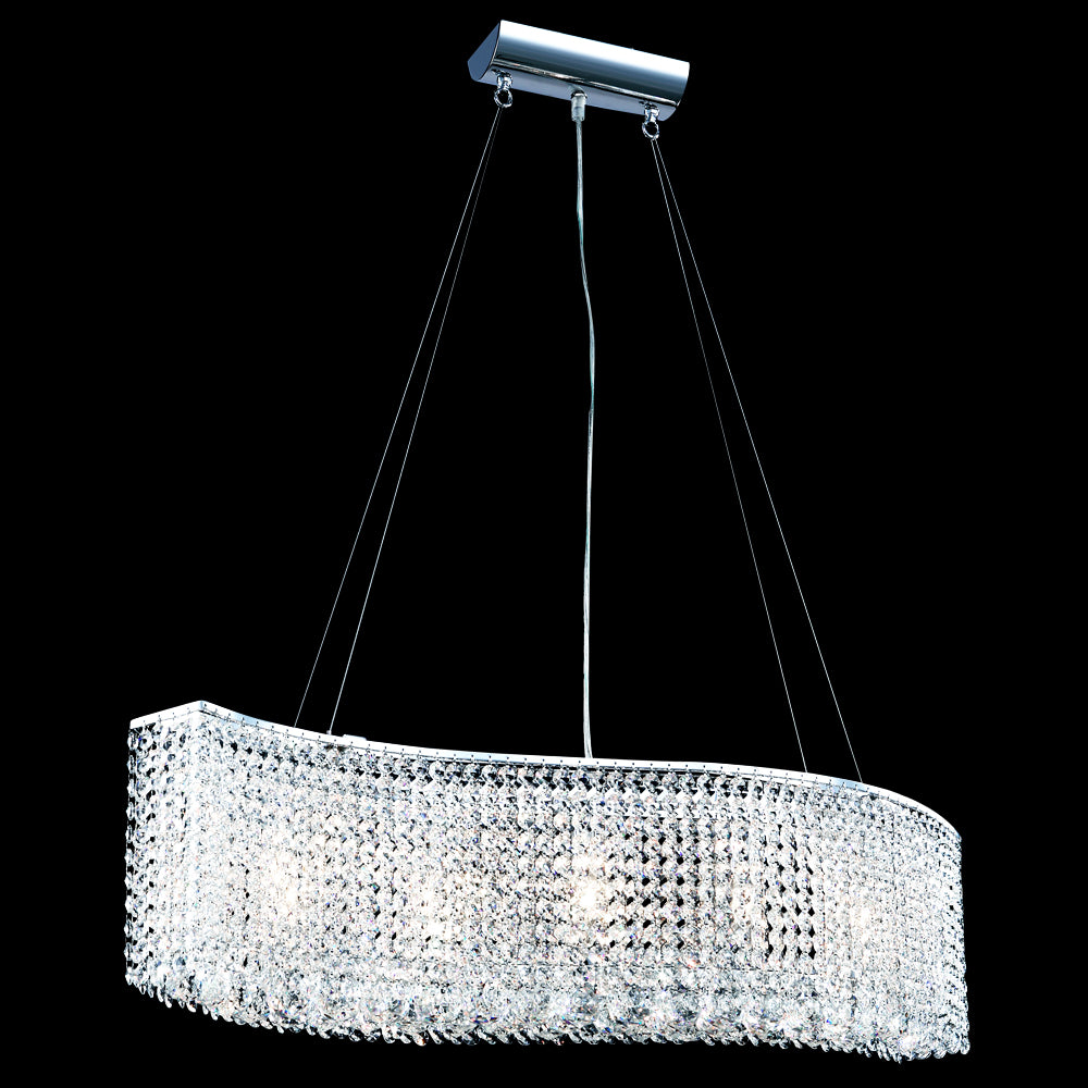 James R. Moder Fashionable Broadway Collection 5-Light Crystal Chandelier — Silver, 33in — Castelune Home