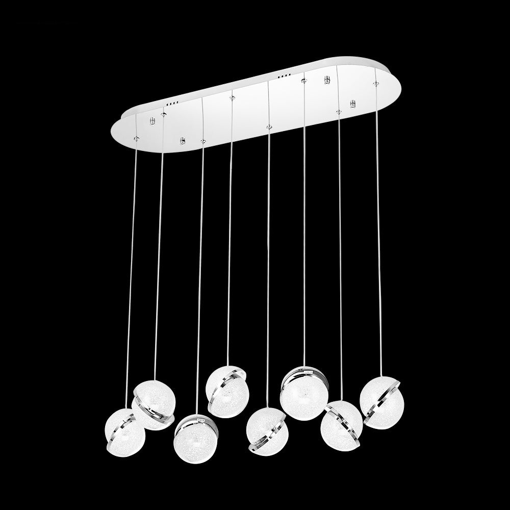 James R. Moder Crystal Ice Collection 8-Light Crystal Chandelier — Silver, 34in — Castelune Home
