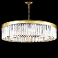 James R. Moder Contemporary Europa Collection 10-Light Crystal Chandelier — Satin Gold, 32in — Castelune Home