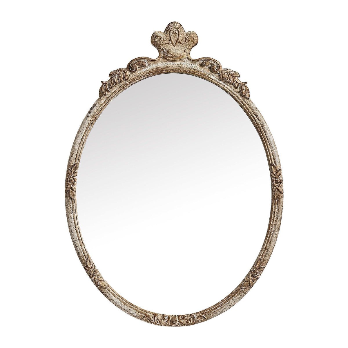 Traditional Oval Mirror With Wood Frame Rustic Decor Wall Mirror
