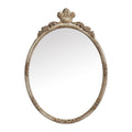 Traditional Oval Mirror With Wood Frame Rustic Decor Wall Mirror