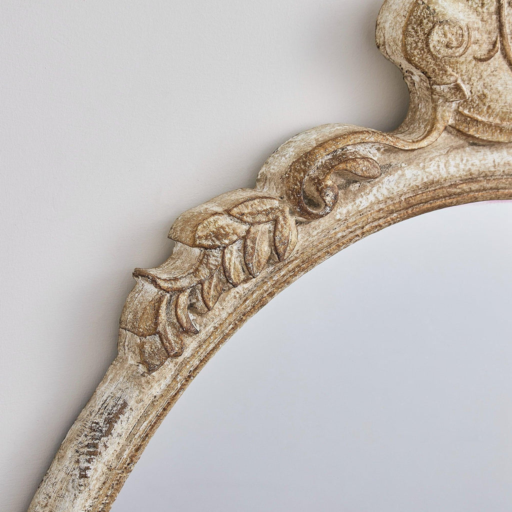Traditional Oval Mirror With Wood Frame Rustic Decor Wall Mirror